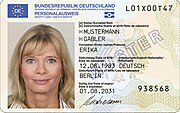An EEA national identity card (German version pictured)