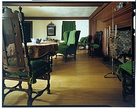 Interior of the early colonial home of John Wentworth, lieutenant governor of New Hampshire