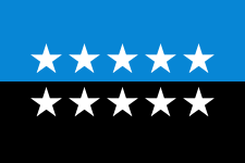 Bandera de la CECA desde 1981 a 1985, con diez estados miembros.
