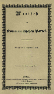 Titelblatt der ursprünglichen Veröffentlichung des Manifests der Kommunistischen Partei
