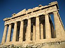 Antiker Tempel, der Parthenon in Athen, ein klassisches europäisches Symbol für Kultur