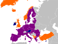 Mapa con los miembros de la UE y de la OTAN