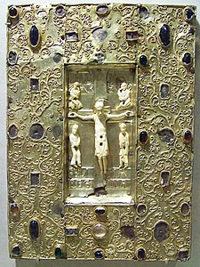 Book Cover with Byzantine Icon of the Crucifixion, before 1085