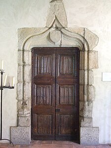 Doorway in granite, in oak, France, Limousin, 15th c., Aixe sur Vienne