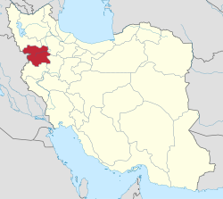 伊朗庫爾德斯坦省行政区地图