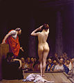 讓-里奧·傑洛姆《羅馬一個奴隸拍賣市場》，約1884年，現藏於Walters Art Museum