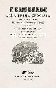 Title page of I Lombardi alla prima crociata, author unknown (restored by Adam Cuerden)