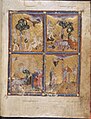 Angels in the Golden Haggadah, a 14th century manuscript.