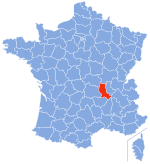 Localisation de la Loire en France métropolitaine