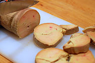 Foie gras being sliced