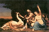 居斯塔夫·库尔贝所繪的 《羅得及其女兒們》，現為私人收蔵