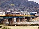 新松田 - 開成間の酒匂川橋梁を渡る30000形「EXE」（2007年3月9日）