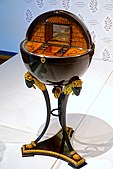 Globe-shaped work table; 1815–1820; maple veneer, bird's eye maple, fruitwoods, gilded and ebonized wood, mirror, brass; from Vienna; Montreal Museum of Fine Arts (Montreal, Canada)