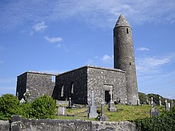 Round tower and church at Turlough