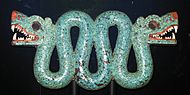 绿松石摩赛克双头蛇[36]，墨西哥，公元15-16世纪.