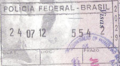 美國護照上的巴西出境印章。