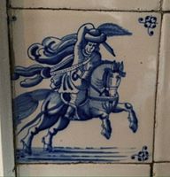 Braemar Castle, Horse & Rider tile by fireplace.