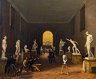 Ingres visitant la nouvelle école de dessin par Jean-François Gilibert