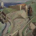 水彩绘画“城堡”，1925-1926。马伊堡是废弃的十六世纪防御工事，在凡德雷港的郊外。