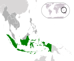 印度尼西亚的位置（绿色） 东盟（深灰色）  —  [圖例放大]