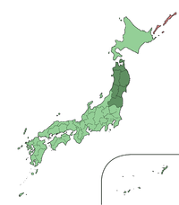 東北地方在日本的位置