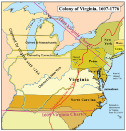 弗吉尼亚殖民地地图