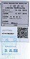 中部國際機場的旧版入境贴纸与福岡機場的出境印章，此时入境标签背景为白色、貼紙圖案为「桐木」