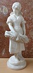 Paysanne, Aimé-Nicolas Morot, no date. Alabaster sculpture of young farmer girl.