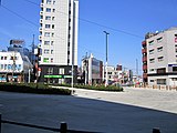 整備中の北口駅前広場と都市計画道路（2019年3月）
