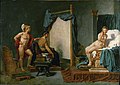 雅克-路易·大衛《亞歷山大大帝和坎帕斯佩（英语：Campaspe）在阿佩萊斯的畫室》，約1802年，現藏於里爾美術宮