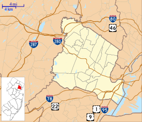 Map showing the location of South Mountain Reservation