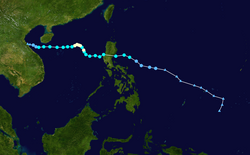 颱風沙德爾的路徑圖