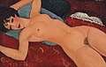 阿梅代奥·莫迪利亚尼《斜躺的裸女》，1917至1918年，私人收藏