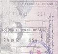 聖保羅機場的入、出境印章。