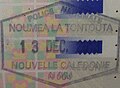 新喀里多尼亞通圖塔國際機場的舊式出境印章。
