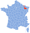 Positionnement géographique du département de la Meurthe-et-Moselle en France