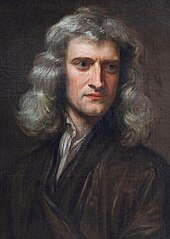 長髮艾萨克·牛顿的畫像