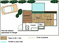 Plan d'une maison avec pièces en tatamis.