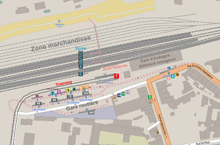 Plan du pôle d'échange de la gare d'Aubagne.
