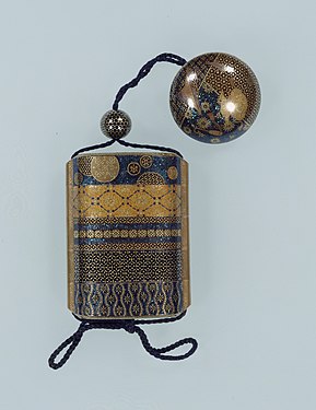 Inro, design of minute patterns in mother-of-pearl inlay, Somada school, Edo period, 19th century