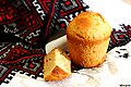 Russian paska bread Kulich without frosting and crumbles