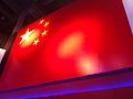 世博会纪念展里的中华人民共和国国旗