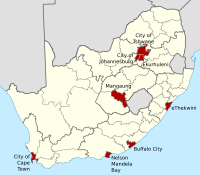 南非都會市分佈圖