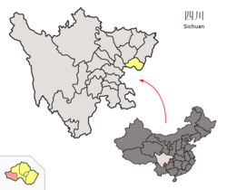 武胜县在四川省及广安市的位置