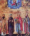 Saints Maksim, Angelina, Jovan and Stefan Branković, by Andreja Raičević (c. 1645)