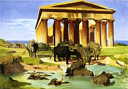 帕埃斯圖姆的景色，1847年