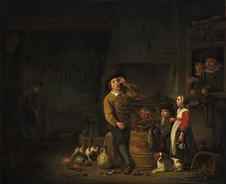 《食贻贝者》 (约1650年) 藏于博伊曼斯·范伯宁恩美术馆