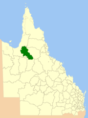 克羅伊登郡於昆士蘭州轄境圖