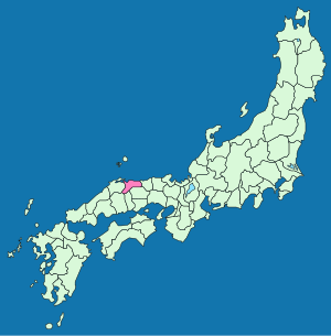 伯耆國在日本的位置