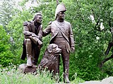 密蘇里州聖查爾斯的劉易斯和克拉克雕像（與他們的狗狗西曼）